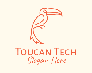 Orange Toucan Bird logo design