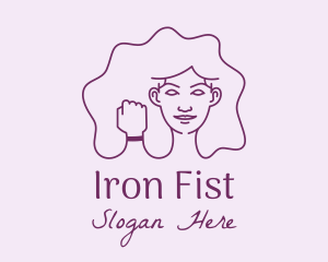 Strong Woman Fist  logo design