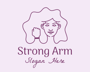 Strong Woman Fist  logo design