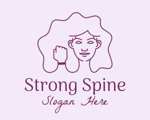 Strong Woman Fist  logo design