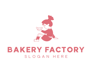 Bakery Croissant Girl logo design