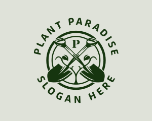 Plant Gardening Shovel logo design