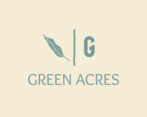 Green Natural Leaf  logo design