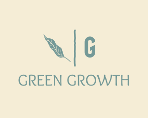 Green Natural Leaf  logo design