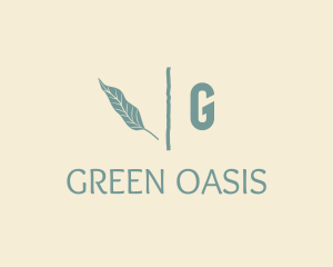 Green Natural Leaf  logo design