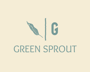 Green Natural Leaf  logo design