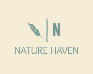 Green Natural Leaf  logo design