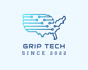 America Tech Developer logo design