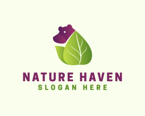 Natural Leaf Bear logo design