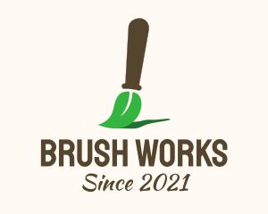 Leaf Paint Brush logo design