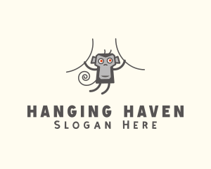 Hanging Monkey Animal logo