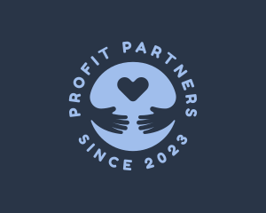 Blue Hand Heart logo design