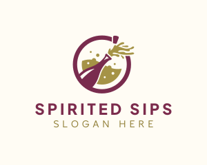 Liquor Wine Bottle logo design