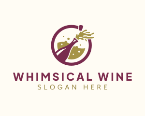 Liquor Wine Bottle logo design