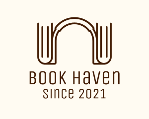 Brown Book Headphones logo design