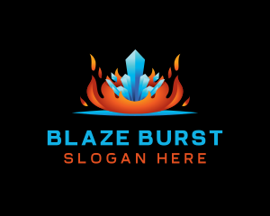 Fire Ice Crystal logo design