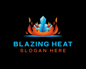 Fire Ice Crystal logo design