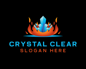 Fire Ice Crystal logo design