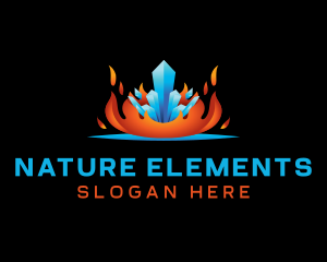 Fire Ice Crystal logo design