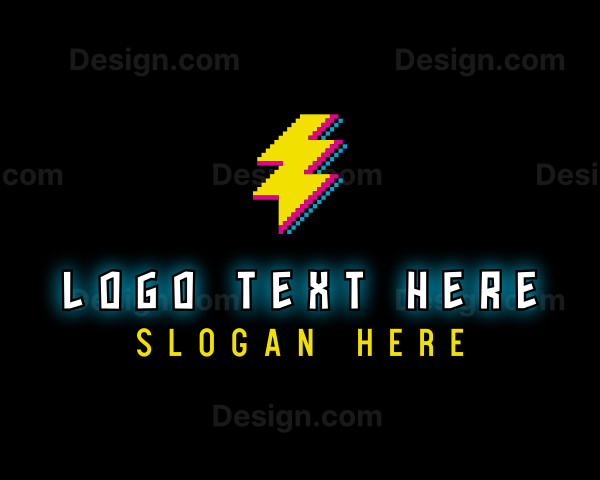 Pixel Lightning Bolt Logo