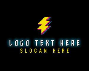 Pixel Lightning Bolt logo