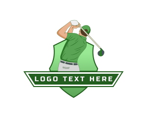 Golfer Sports Shield logo