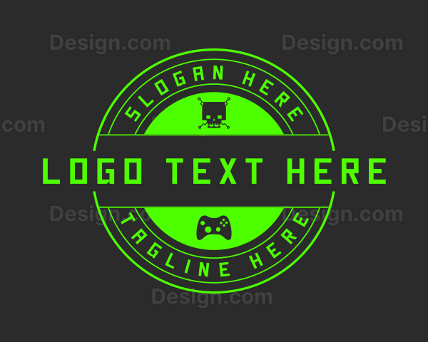 Green Gaming Skull Logo