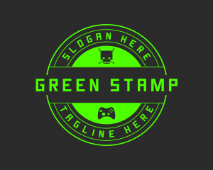 Green Gaming Skull logo design