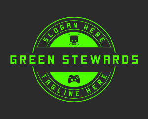 Green Gaming Skull logo design