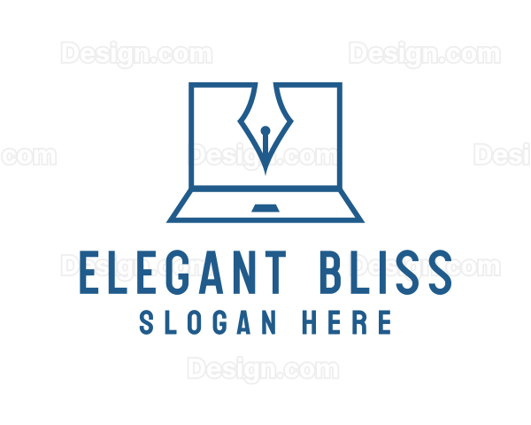 Blogger Laptop Pen Logo