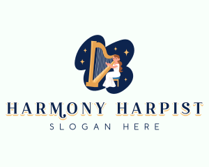 Female Harp Musician logo