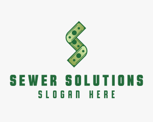 Money Cash Letter S logo design