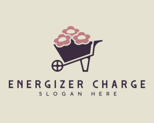 Flower Wheelbarrow Gardening Logo