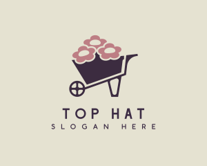 Flower Wheelbarrow Gardening Logo