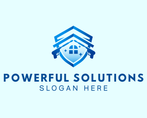 House Shield Power Wash logo design