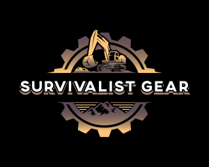 Gear Excavator Digger logo design