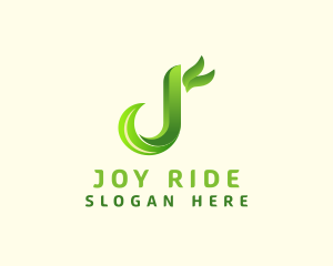 Holistic Leaf Letter J logo design