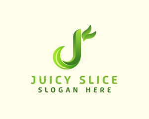 Holistic Leaf Letter J logo design