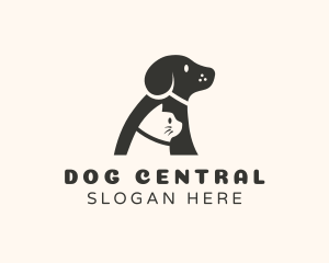 Cat Dog Leash Pet logo design