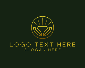 Gold Diamond Leaf  logo