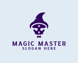 Spooky Skull Wizard logo design