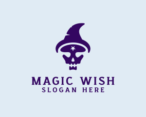 Spooky Skull Wizard logo design