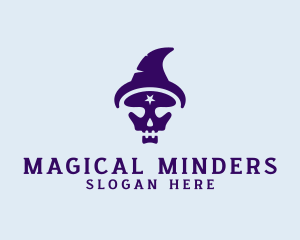 Spooky Skull Wizard logo design