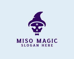 Spooky Skull Wizard logo design