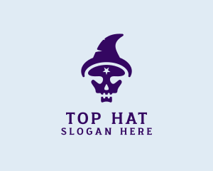 Spooky Skull Wizard logo design