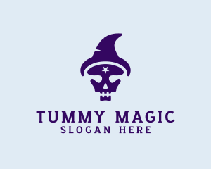 Spooky Skull Wizard logo design