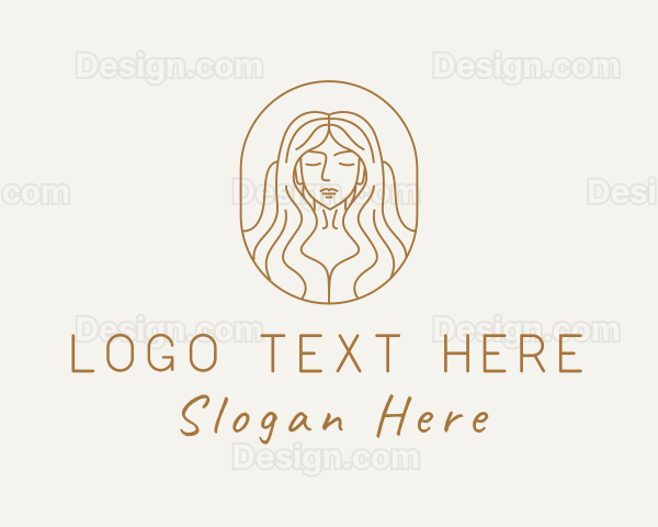 Beautiful Gold Woman Logo