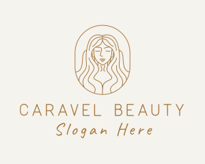 Beautiful Gold Woman  logo design