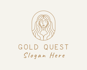 Beautiful Gold Woman  logo design