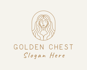 Beautiful Gold Woman  logo design